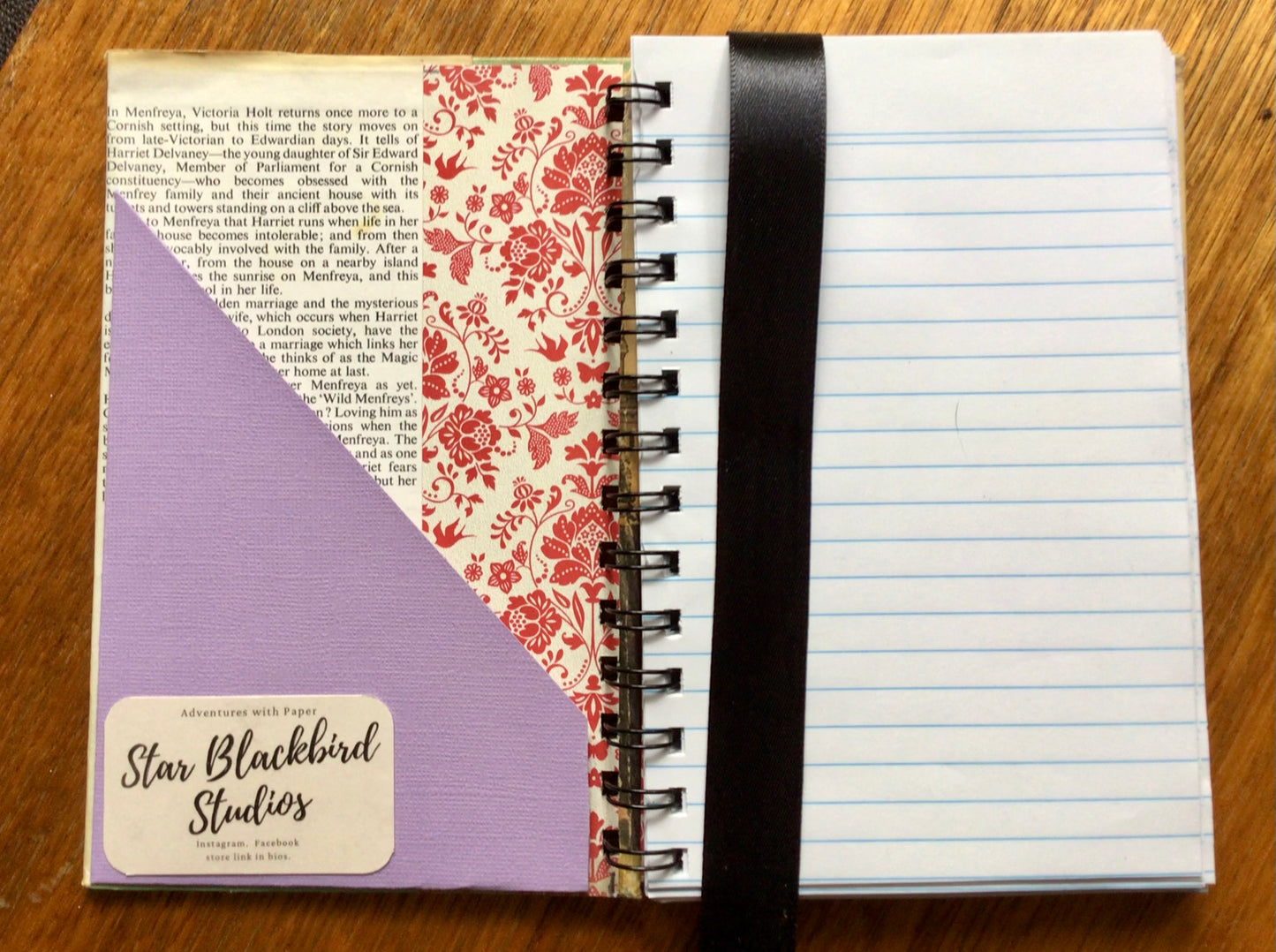 Menfreya. book cover notebook.