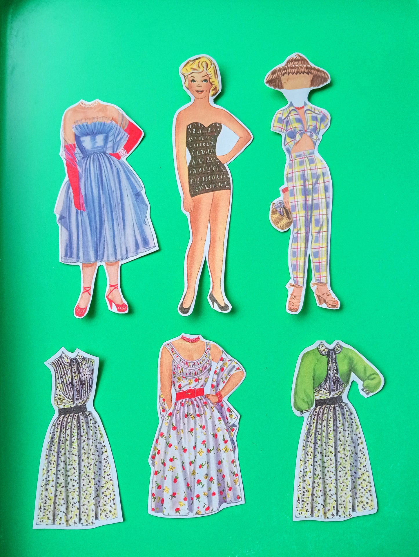 Retro paper doll stickers