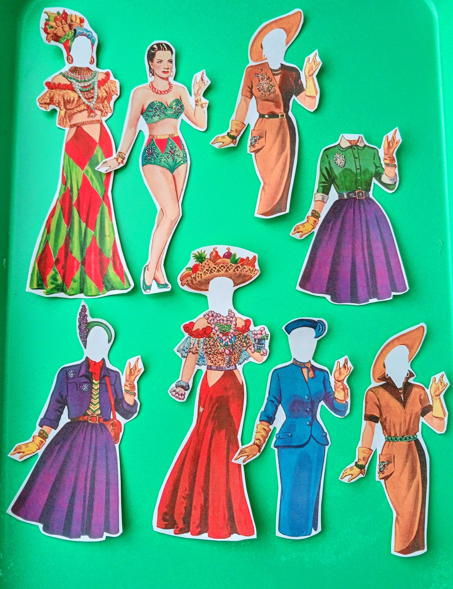Retro paper doll stickers
