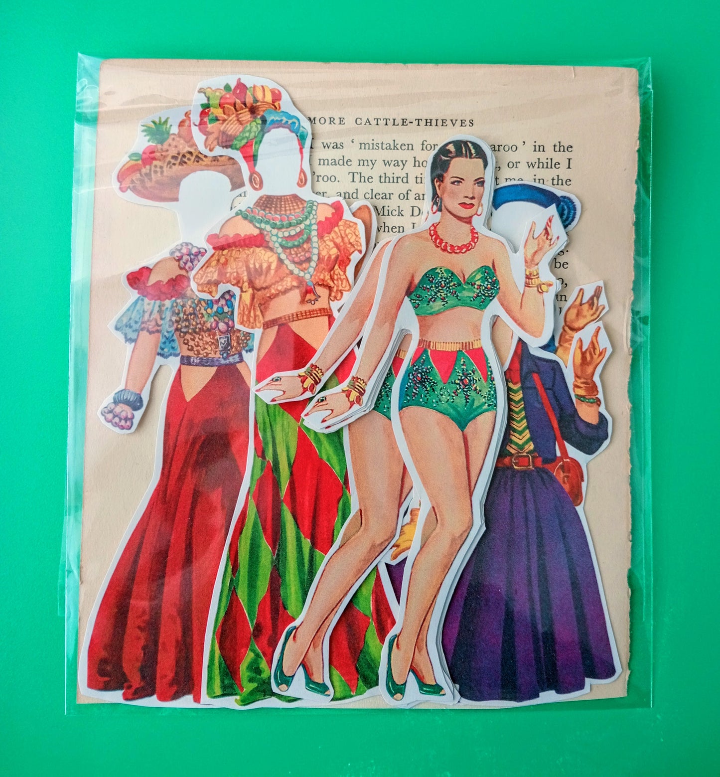 Retro paper doll stickers