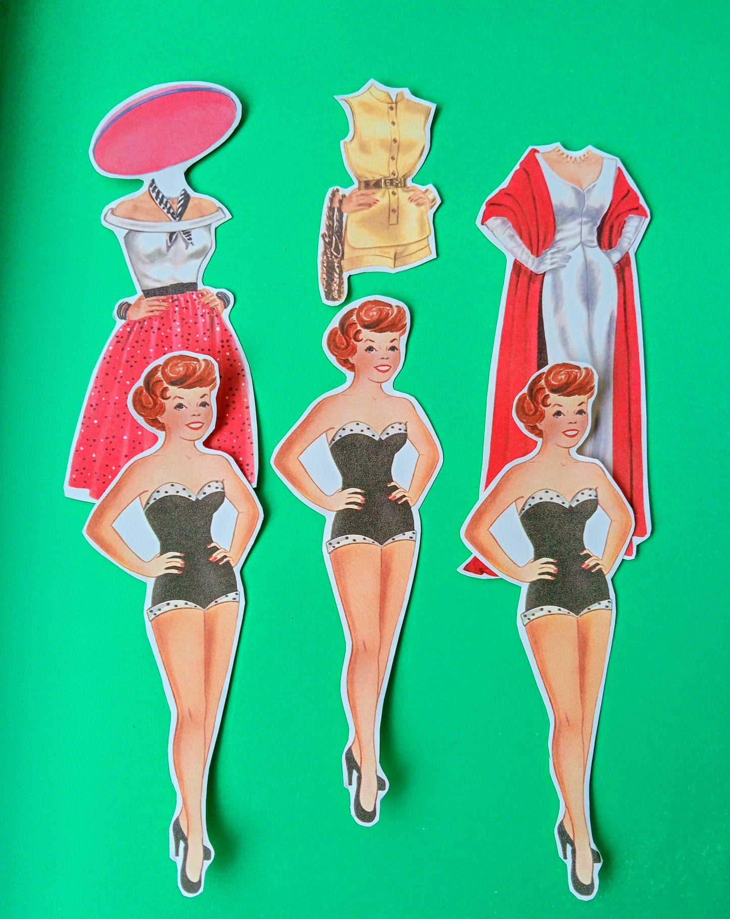 Retro paper doll stickers