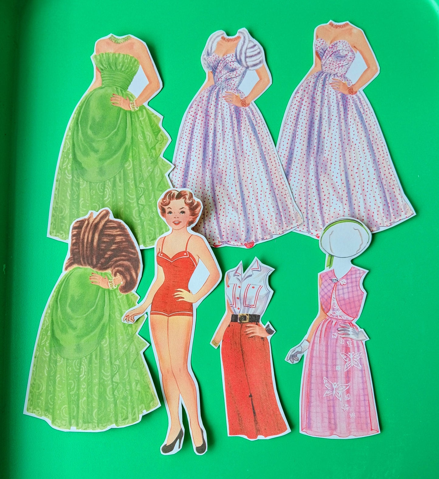 Retro paper doll stickers