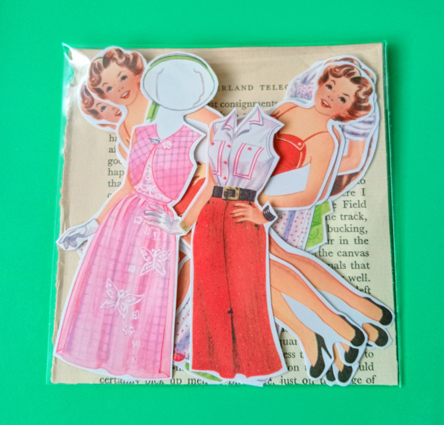 Retro paper doll stickers