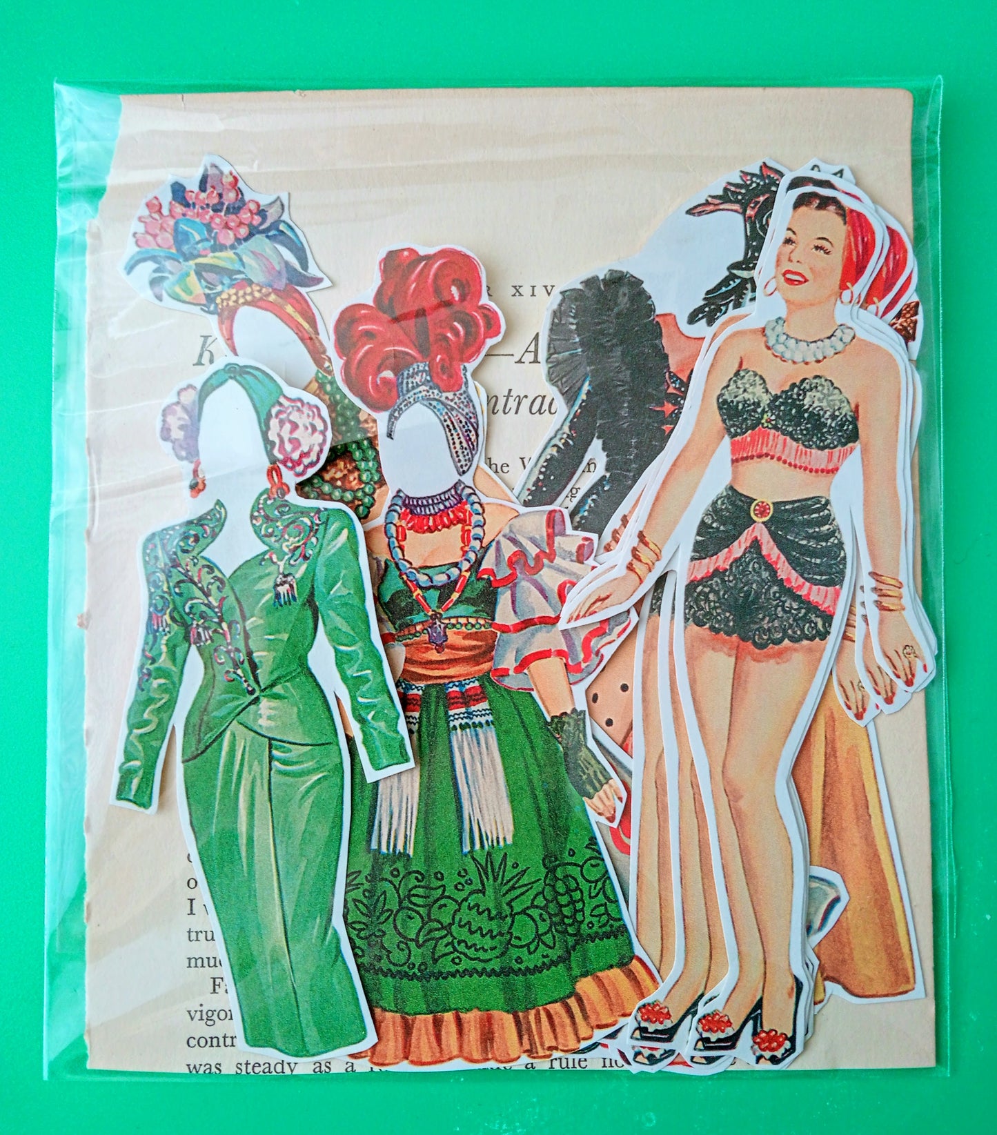 Retro paper doll stickers